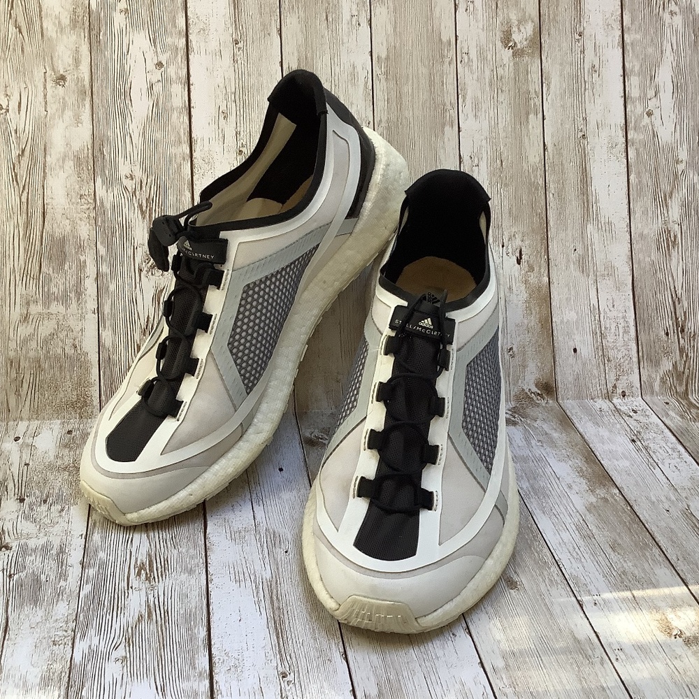 Adidas Stella McCartney PulseBoost HD White Black Sneakers Running Shoes US 9